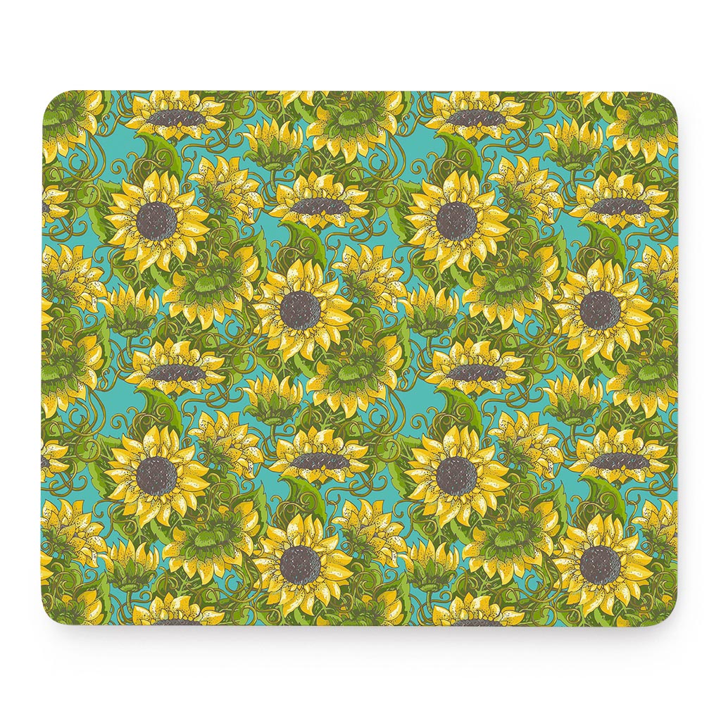 Blooming Sunflower Pattern Print Mouse Pad