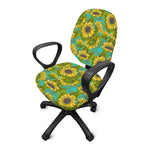 Blooming Sunflower Pattern Print Office Chair Cover