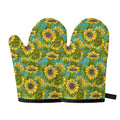 Blooming Sunflower Pattern Print Oven Mitts