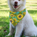 Blooming Sunflower Pattern Print Over The Collar Dog Bandana