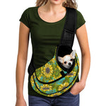 Blooming Sunflower Pattern Print Pet Sling Carrier