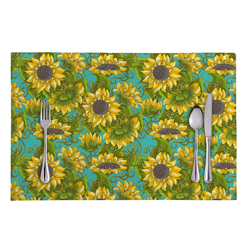 Blooming Sunflower Pattern Print Placemat