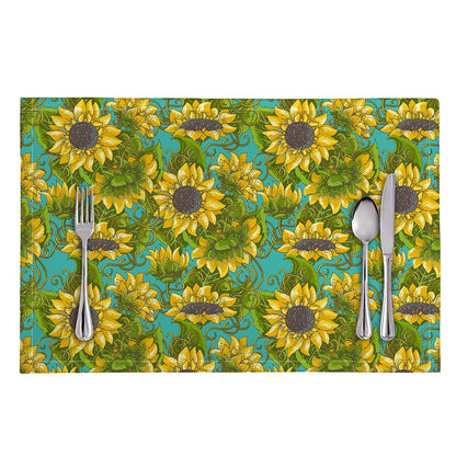 Blooming Sunflower Pattern Print Placemat