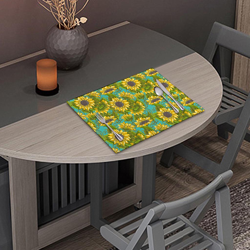 Blooming Sunflower Pattern Print Placemat