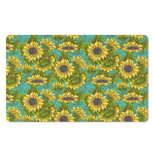 Blooming Sunflower Pattern Print Polyester Doormat