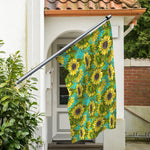 Blooming Sunflower Pattern Print Polyester Flag