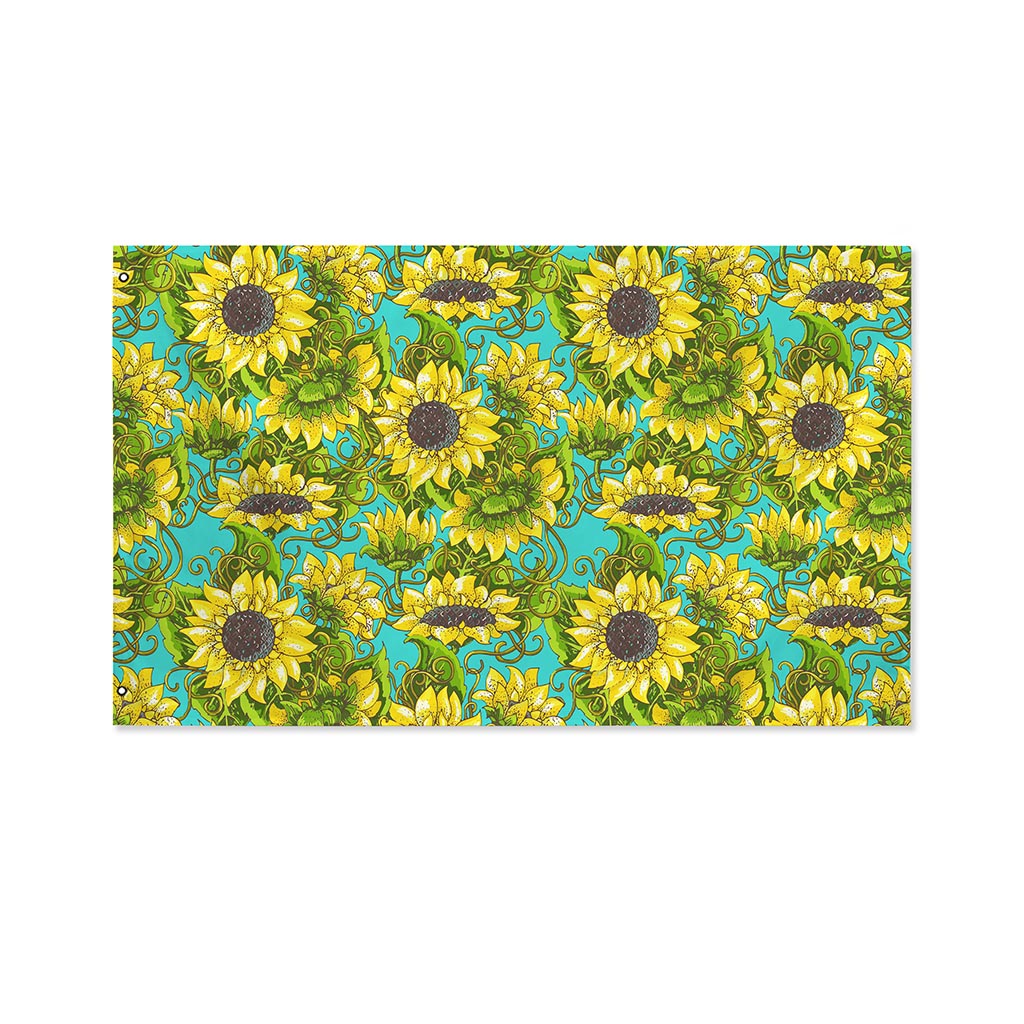 Blooming Sunflower Pattern Print Polyester Flag