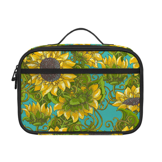 Blooming Sunflower Pattern Print Portable Lunch Bag