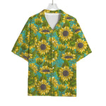 Blooming Sunflower Pattern Print Rayon Hawaiian Shirt