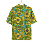 Blooming Sunflower Pattern Print Rayon Hawaiian Shirt