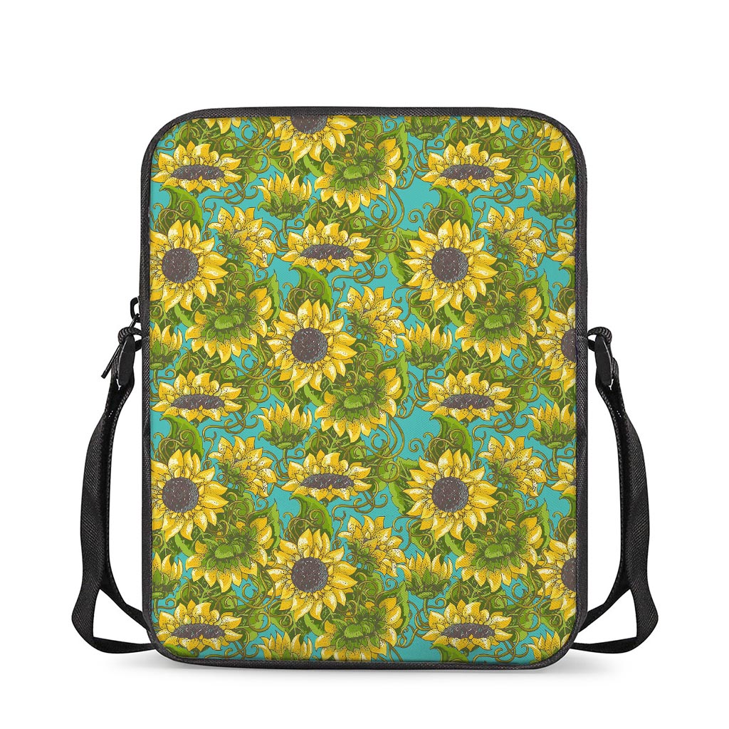 Blooming Sunflower Pattern Print Rectangular Crossbody Bag