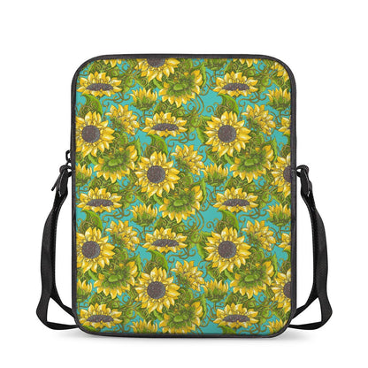 Blooming Sunflower Pattern Print Rectangular Crossbody Bag