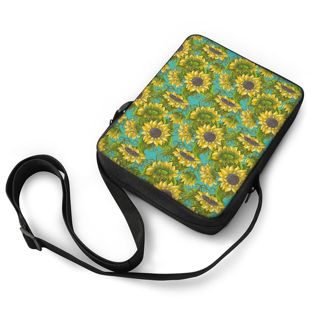 Blooming Sunflower Pattern Print Rectangular Crossbody Bag