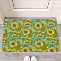 Blooming Sunflower Pattern Print Rubber Doormat