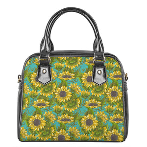 Blooming Sunflower Pattern Print Shoulder Handbag