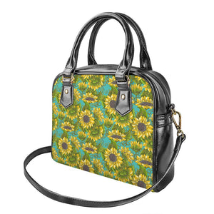Blooming Sunflower Pattern Print Shoulder Handbag