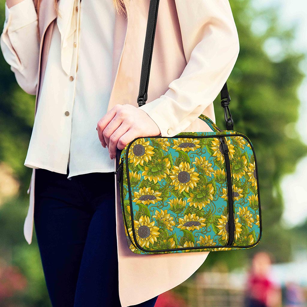 Blooming Sunflower Pattern Print Shoulder Strap Bible Bag