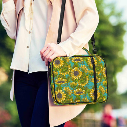 Blooming Sunflower Pattern Print Shoulder Strap Bible Bag