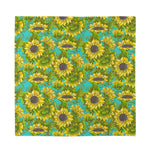 Blooming Sunflower Pattern Print Silk Bandana