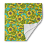 Blooming Sunflower Pattern Print Silk Bandana