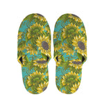 Blooming Sunflower Pattern Print Slippers