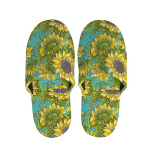 Blooming Sunflower Pattern Print Slippers