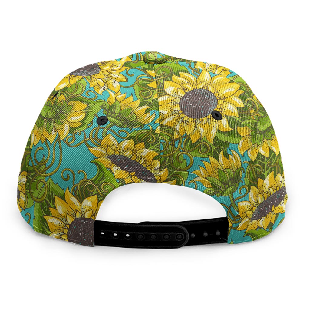 Blooming Sunflower Pattern Print Snapback Cap