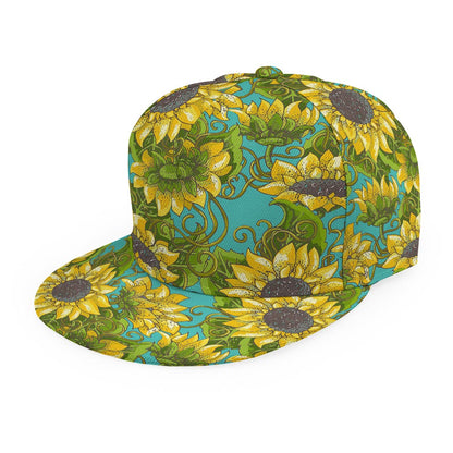 Blooming Sunflower Pattern Print Snapback Cap