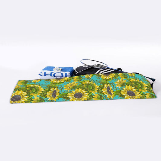 Blooming Sunflower Pattern Print Sports Towel