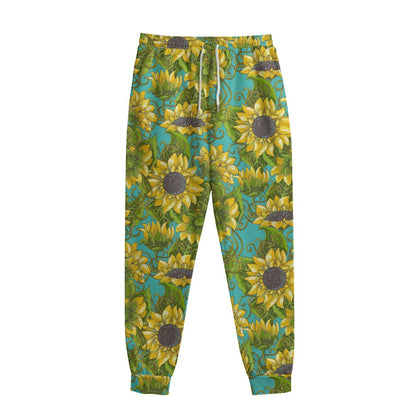 Blooming Sunflower Pattern Print Sweatpants