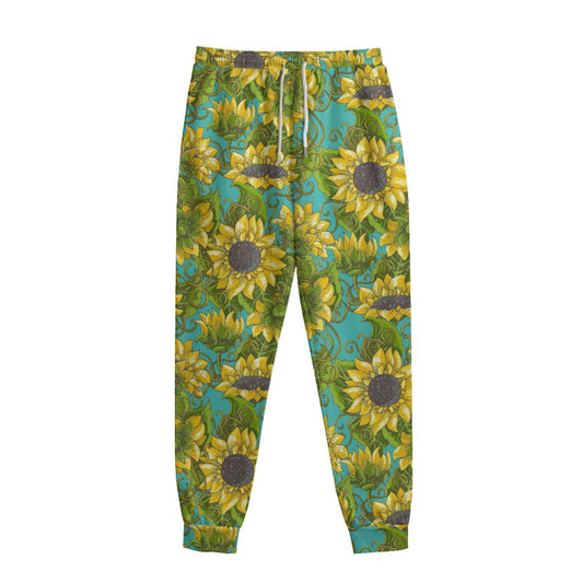 Blooming Sunflower Pattern Print Sweatpants