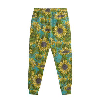 Blooming Sunflower Pattern Print Sweatpants
