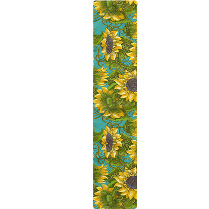 Blooming Sunflower Pattern Print Table Runner