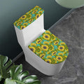 Blooming Sunflower Pattern Print Toilet Lid And Tank Cover Set