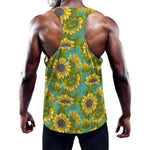 Blooming Sunflower Pattern Print Training Tank Top