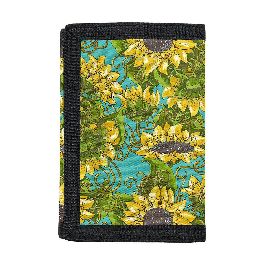 Blooming Sunflower Pattern Print Trifold Wallet