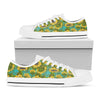 Blooming Sunflower Pattern Print White Low Top Sneakers