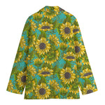 Blooming Sunflower Pattern Print Women's Blazer