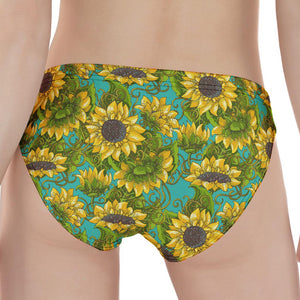 Blooming Sunflower Pattern Print Women's Panties