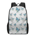 Blossom Blue Butterfly Pattern Print 17 Inch Backpack