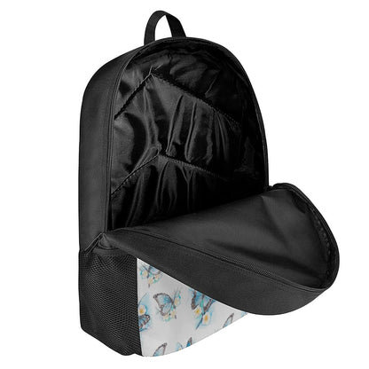 Blossom Blue Butterfly Pattern Print 17 Inch Backpack