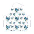 Blossom Blue Butterfly Pattern Print Adjustable Apron