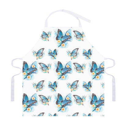 Blossom Blue Butterfly Pattern Print Adjustable Apron