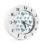 Blossom Blue Butterfly Pattern Print Alarm Clock