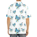Blossom Blue Butterfly Pattern Print Aloha Shirt