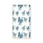 Blossom Blue Butterfly Pattern Print Baby Crib Sheet