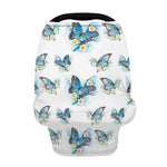 Blossom Blue Butterfly Pattern Print Baby Seat Cover