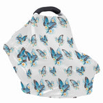 Blossom Blue Butterfly Pattern Print Baby Seat Cover