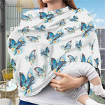 Blossom Blue Butterfly Pattern Print Baby Seat Cover