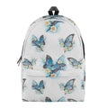 Blossom Blue Butterfly Pattern Print School Backpack